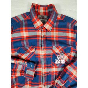 Seattle Mariners 2019 Gonzaga Go Zags Flannel Shirt Red Blue Plaid‎ Mens Small